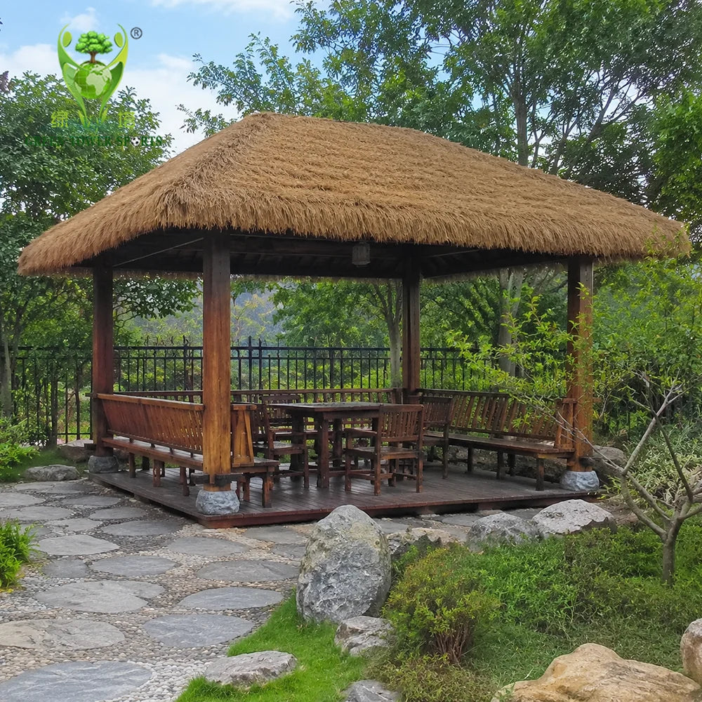 Realistic Dried Straw Thatch Roof Roll Artificial Thatch Fire Retardant for Pavilion Resort Hotel Beach Bar Garden Party MegaBDM