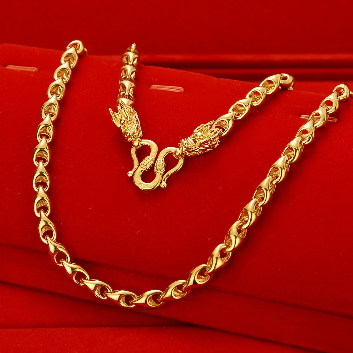 2021 Fashion Vietnam 24K Gold Plated Men Necklace Luxury Dragon Chain Gold Necklace Jewelry MegaBDM