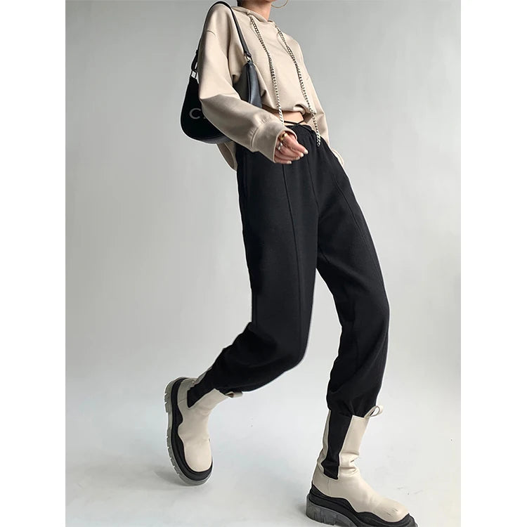 Custom Fitness Sports Jogging Pants Wholesale High Waist Wide Leg Sweatpants Elastic Waist Women Jogger Pants