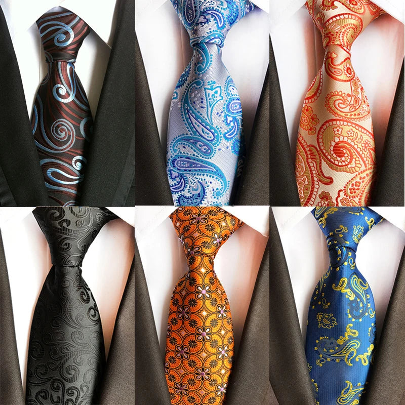Fashion Men's Tie Paisley Floral Tie Red Purple 8cm Silk Formal Necktie