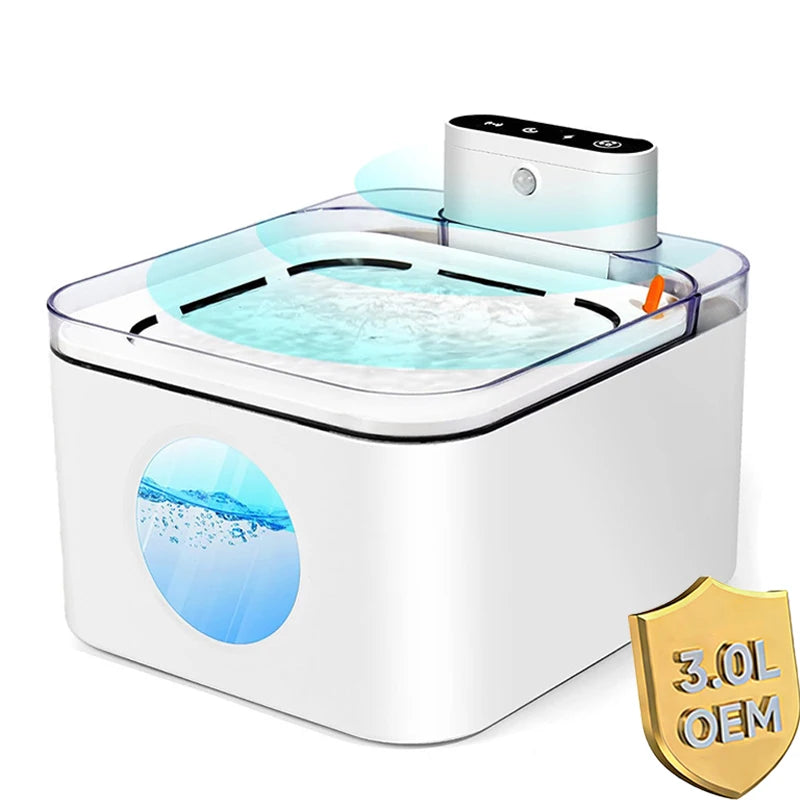 OEM 3L Wireless Pet Water Fountain 5200mah Battery Smart Sensor Silent Filtration Automatic Cat Water Fountain Cat Products