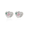 Fashion Jewelry 925 Sterling Silver Heart Shaped Stud Earrings with Cubic Zirconia