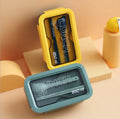 Eco-friendly with Dividers Personalize Food Grade Plastic Bento Lunch Box with Spoon and Fork
