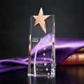 Wholesale K9 Blank Crystal Trophy Award Custom 3d logo Etched Crystal Trophy Awards with Star