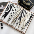 2024 New Trendy Jewelry Statement Necklace Beaded Pendant Scarf Silk Head Hair Scarves Foulard Women Magnetic Cowl Neck Scarf