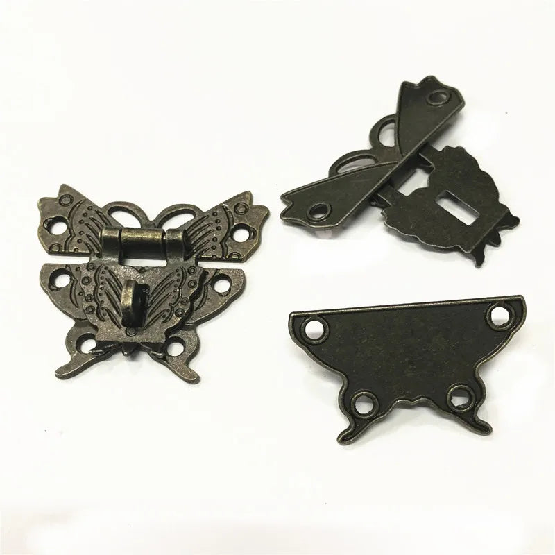 Wholesale Wooden Box Butterfly Buckle Decorative Button Hardware Accessories Butterfly Lock Buckle