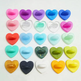Wholesale Enamel Lapel Pin Back Locking Accessories Colorful Heart Rubber butterfly Clutch