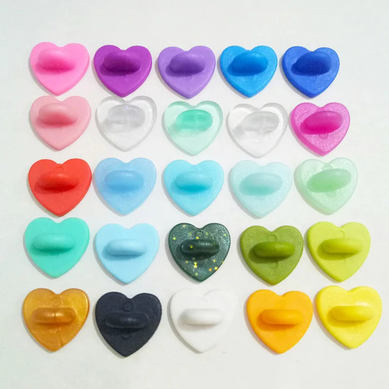 Wholesale Enamel Lapel Pin Back Locking Accessories Colorful Heart Rubber butterfly Clutch