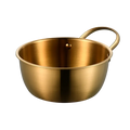 Reusable Deep Stainless Steel  Bibimbap Bowl for Restaurant Mixing Bowls Set Noodle Kimchi Ramen Serving Bowl with Handle