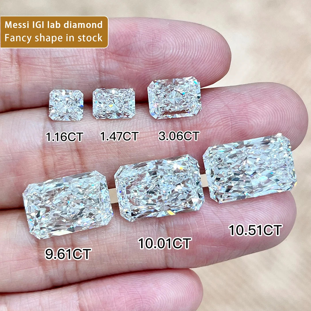 IGI Certified 1ct 2ct 3ct 4ct 5ct 6ct D E F VS1 Radiant Wholesale Lab Created Diamond CVD Lab Grown Diamond