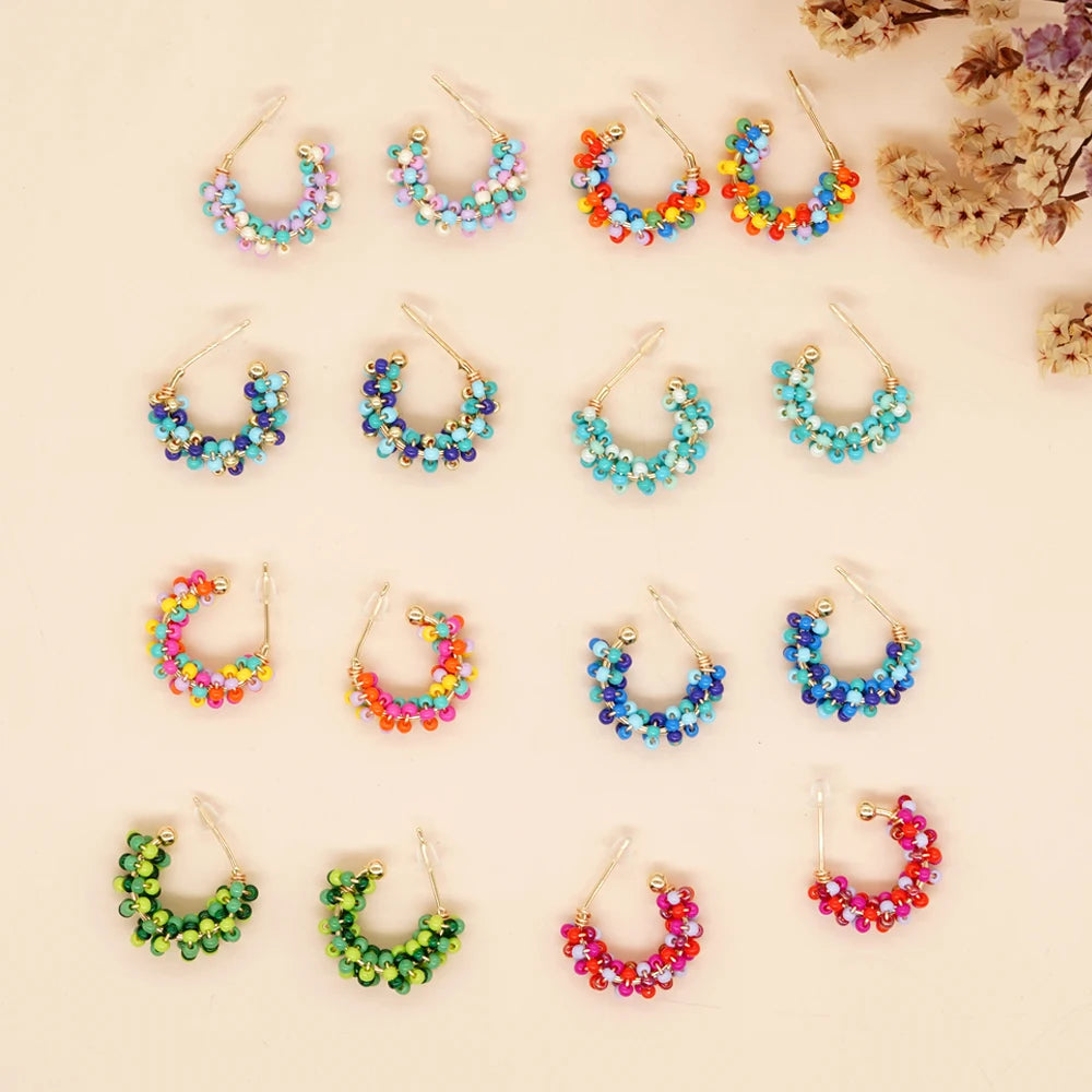 Go2boho Bohemian Luxury Y2k Cute Girl Colorful Gold Plated Beaded Earring Women Handmade Boho Summer Fine Miyuki Beads Earrings
