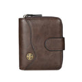 Custom Made Mini PU Leather Fashion Men's Wallet Low Price Short Zipper Closure Waterproof Solid Travel Cardholder Polyester