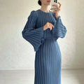 Boutique Wholesale 2026 Spring New Fashionable Pleated Temperament Flared Sleeves Medium Length Women's Dress
