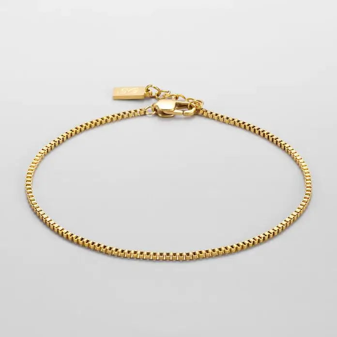 Inspire Jewelry Wholesale Minimal Box Chain Bracelet Snake Chain Cuban Chains Bracelet Adjustable Fashion Jewelry for Men Women