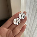 Fashion Vintage 925 Sterling Silver Round Hammered Stud Earrings for Women Gifts Jewelry