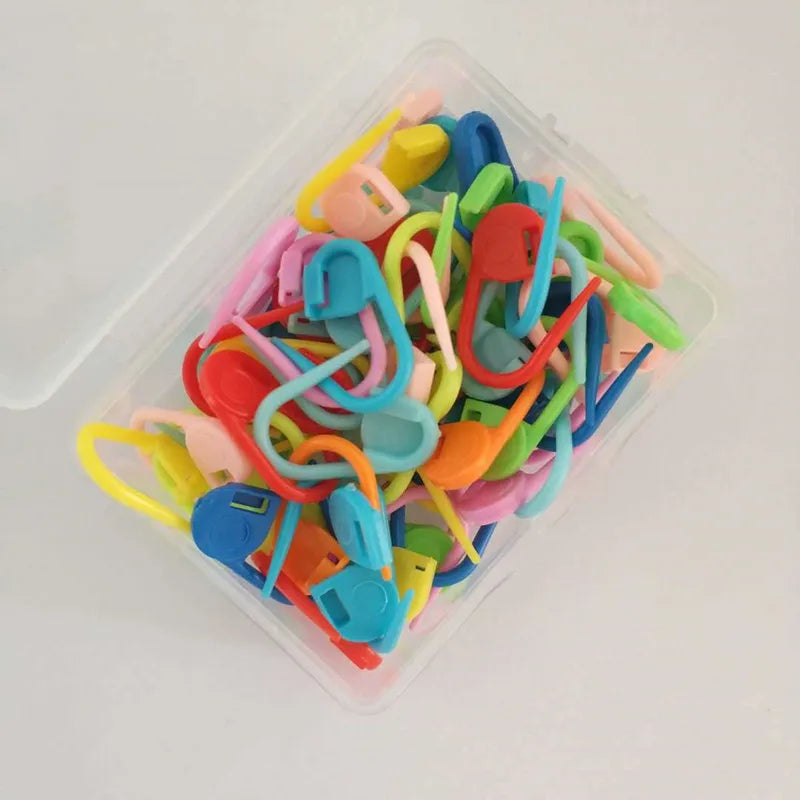 50pcs/case Mix Color Plastic Locking Stitch Markers Stitch Needle Knitting Tools Crochet Clip Hook