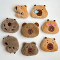 Cute Funny Face Happy Star Lucky Will Scream Capybara Plush Keychain Toys Bag Charm Pendant Kawaii Plushie Capybara Key Rings