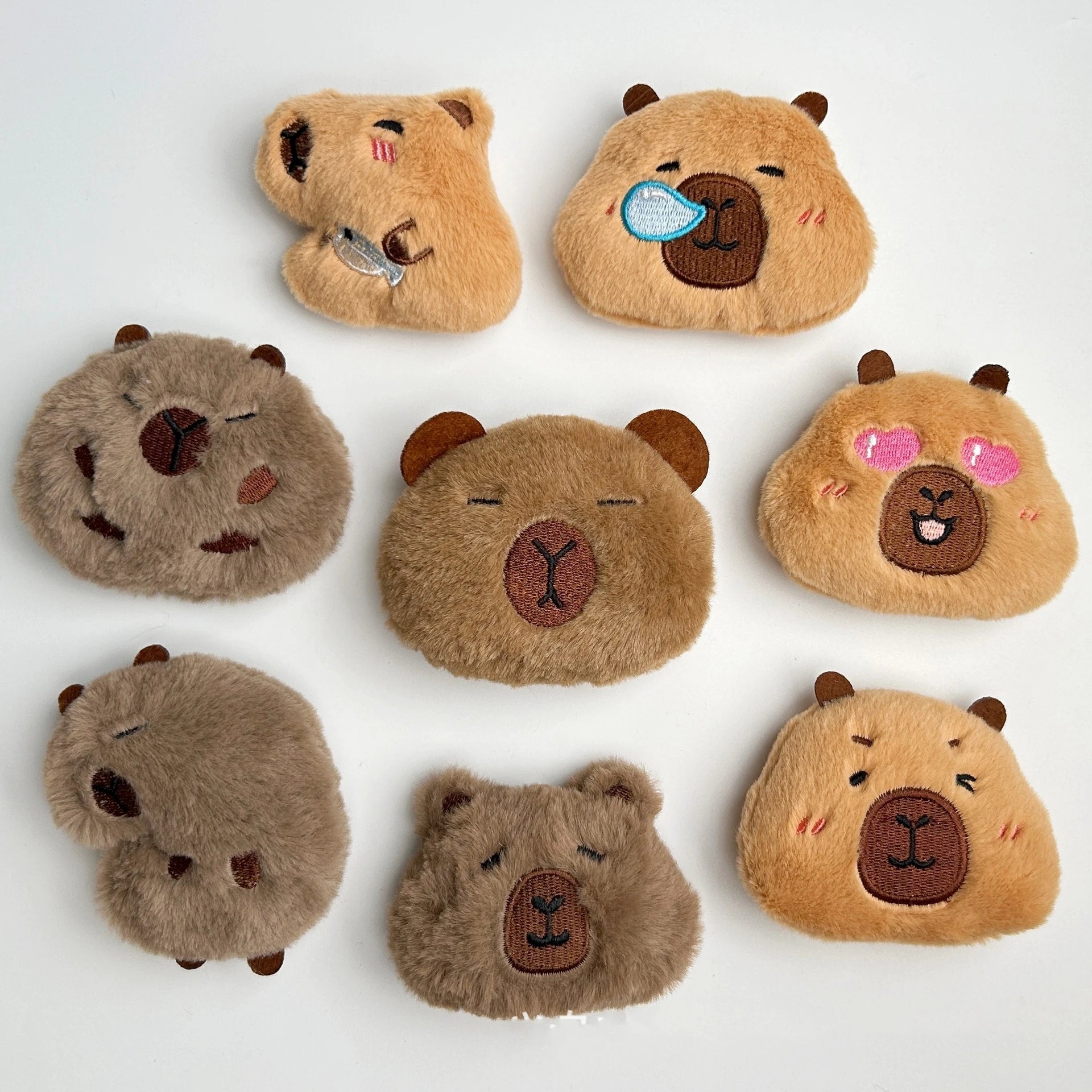 Cute Funny Face Happy Star Lucky Will Scream Capybara Plush Keychain Toys Bag Charm Pendant Kawaii Plushie Capybara Key Rings