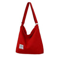 Ruthbag Women's Retro Corduroy Crossbody Handbag Large Size Casual Tote Bag for Summer and Autumn