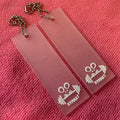 Frost Surface Convex logo Transparent Label Rubber Hang Tagwaterproof Garment clear Rubber Swing Tag With Ballchain String