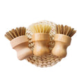 Eco Friendly Bamboo Palm & Sisal Bristles Mini Scrub Brush Pot Brush Dish Scrubber Natural Kitchen Cleaning Scrubber Nicebest