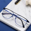 New Arrival Double-Beam Big Frame 81003 New Men's Metal Frame Glasses Euro American Anti- Blue Light Optical Glasses