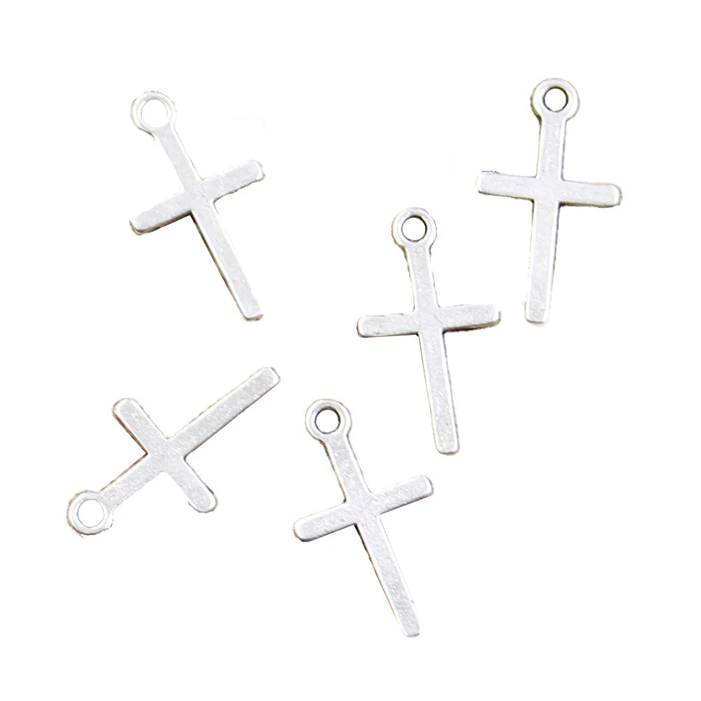 Charms Christian Cross 9x19mm Handmade Making FitVintage Tibetan Silver Color PendantsDIY for Bracelet Necklace