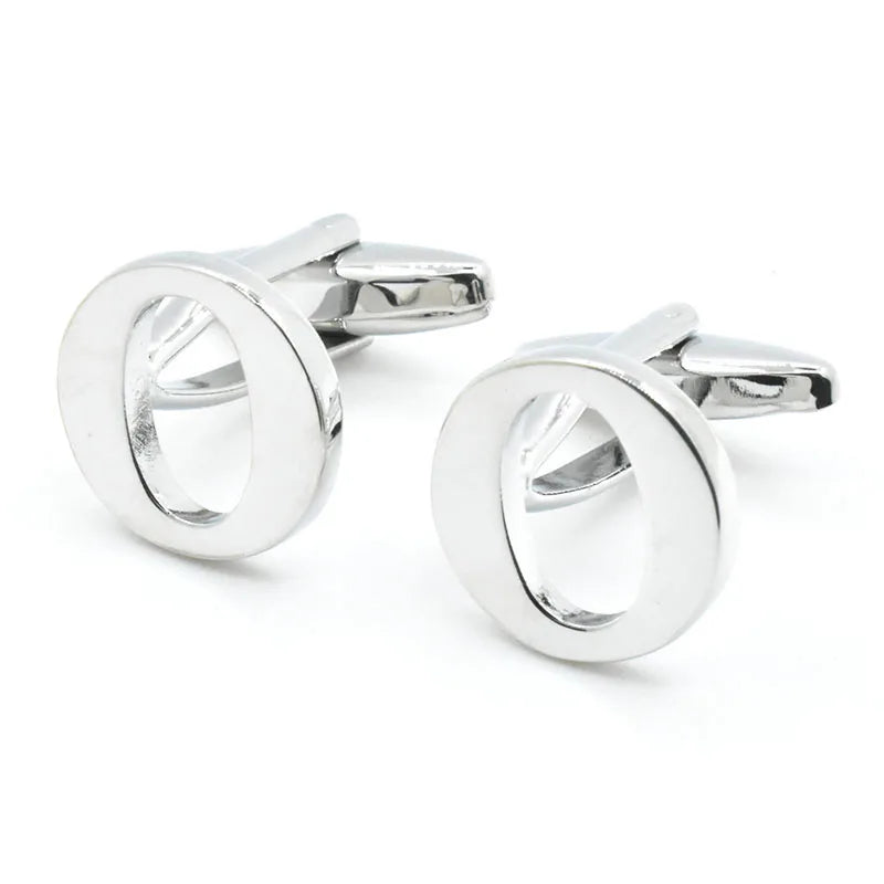 Wholesale O Alphabet Novelty Cufflinks Custom Men's Business Suit Shirt Fashion Accessory Wedding Tuxedo Trendy Jewelry Gift Set