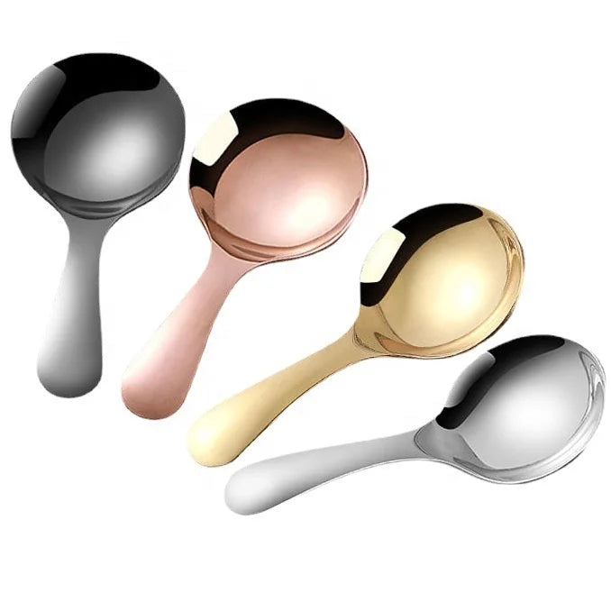 Cute 304 Stainless Steel Mini Spoon / Ice Cream Sugar Salt Spice Spoon / Short Handled Tea Coffee Scoop - Kitchen Tools
