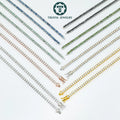 Trueya New Design 3-6mm 925 Sterling Silver Green Black Colorful Hiphop Tennis Necklace Hip Hop Style for Gift Personal Use