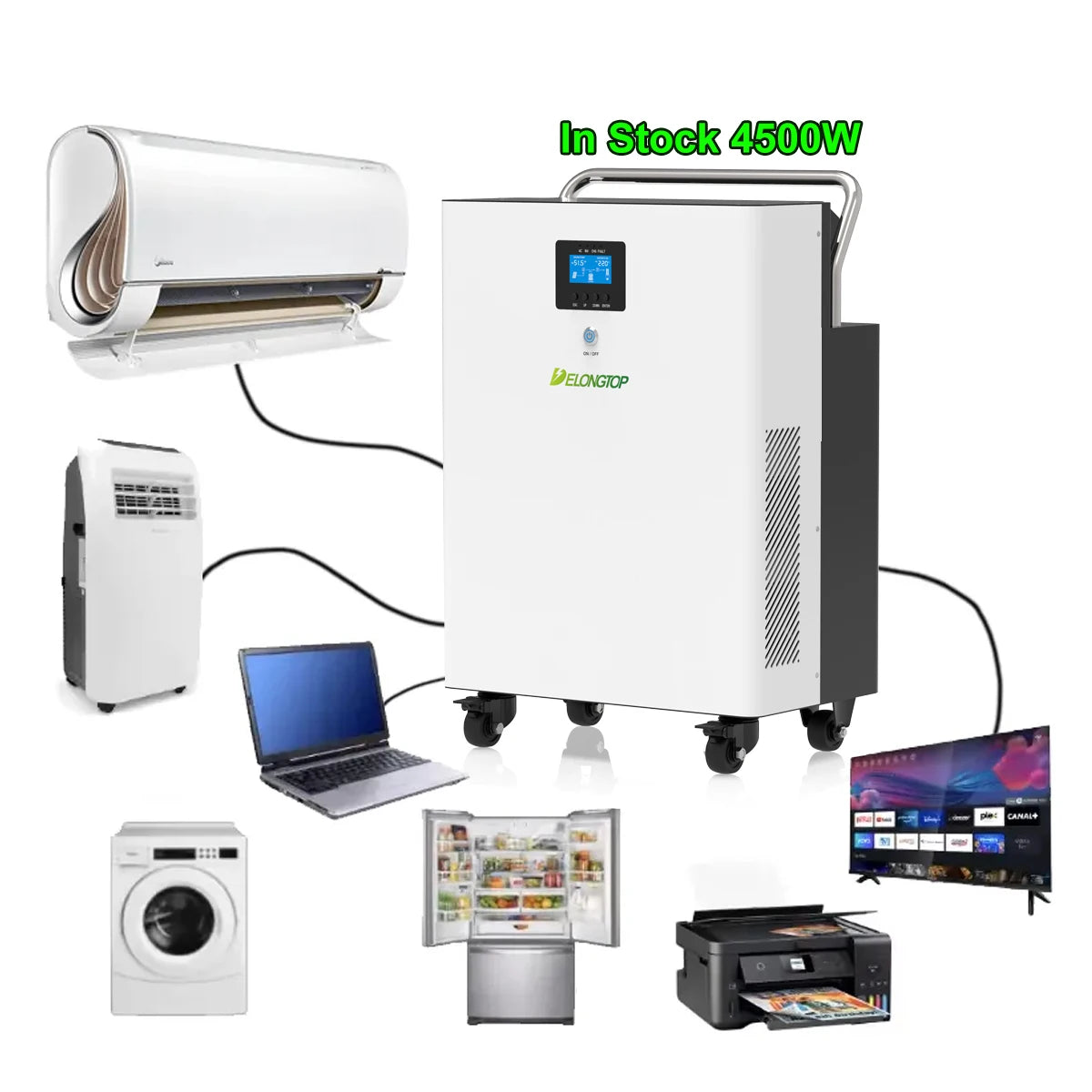 All in One Solar Energy Storage Hybrid Inverter Mobile Power Station 51.2V 100Ah Lifepo4 Battery 5000W Inverter Energy Batteries