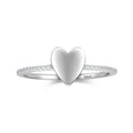 Fine Jewelry 925 Sterling Silver Micro Inlay Diamond Women Love Heart Shape Ring for Girlfriend