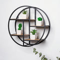 Modern Multi-Layer Wrought Iron Durable Wall Shelf Home Decor Golden Metal Wall Art Coating Technique Living Room Flower Pot