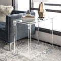 Custom Office Computer Table Toughened Glass Top Square Clear Acrylic Coffee Table