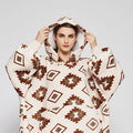 Factory Polyester Sherpa Blanket Hood Oversized Wearable Blanket Sweatshirt for Winter Cozy Plush Wearable Blanket Hoodie Adult