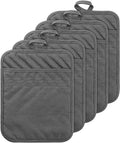 5pcs Kitchen Heat Resistant Oven Safe Suede Style Potholder Pocket Pot Holders Cotton Multipurpose Hot Pads Machine Washable
