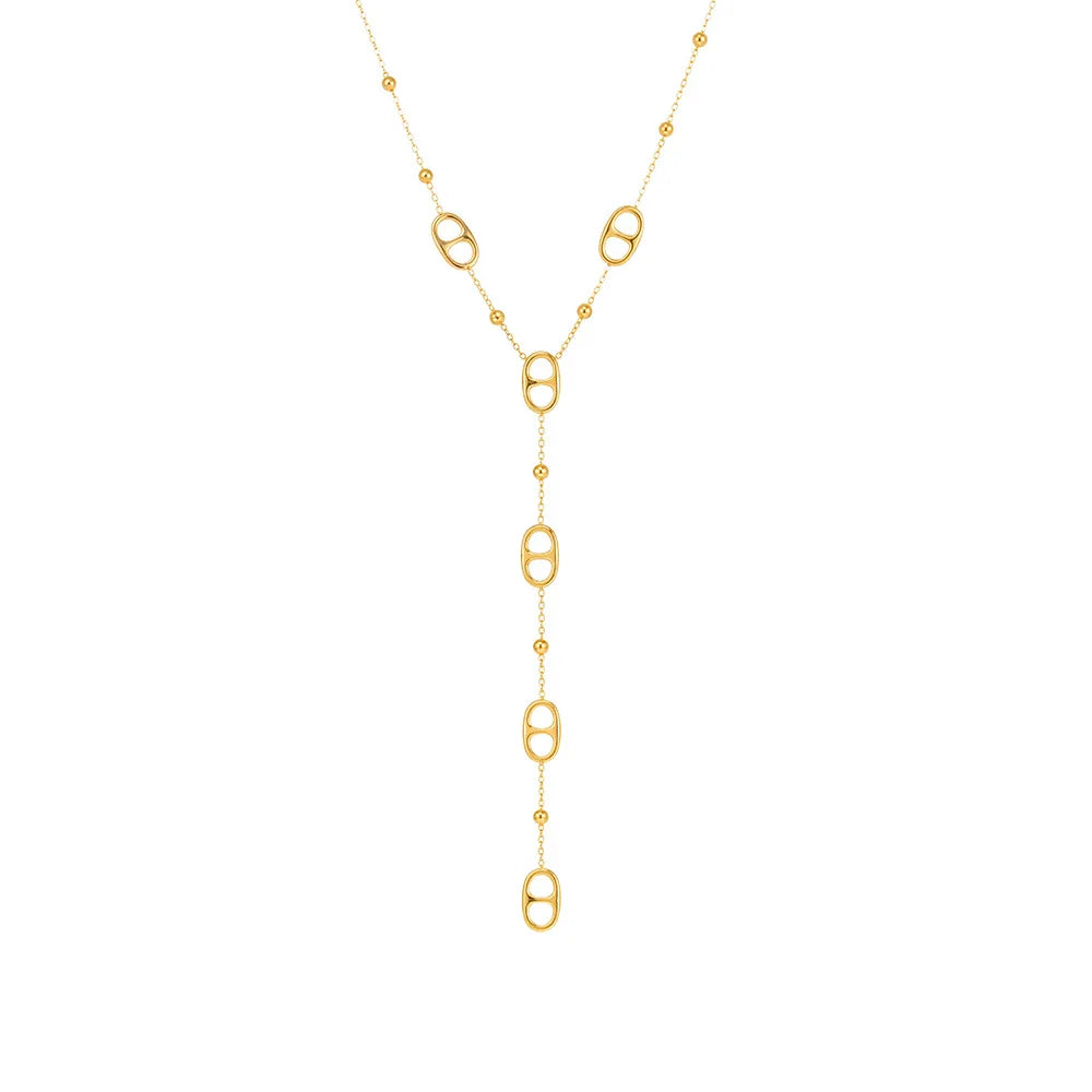 Fashion Nice Tassel Sun-shaped Long Collarbone Necklace Stainless Steel for Lady