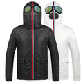 OEM ODM Unisex Breathable Zipper-up Hooded Jacket With Glasses Windproof Jacket Motorcycle Jacket