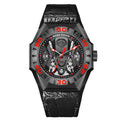 REEF TIGER RGA6922 Limited Watch Men Automatic Mechanical All Black Blue Skeleton Waterproof Rubber Strap Relogio Masculino