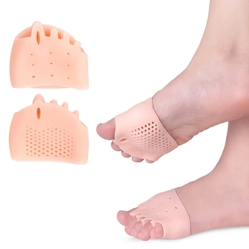 Gel Pads Silicone Forefoot Pads Beige One Size Comfortable Breathable Soft for Pain Relief & Foot Care