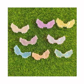 Colorful Transparent Acrylic Wing Beads Cute Flatback Cabochon No Hole Plastic Beads for Scrapbooking Slime Charms Deco Parts