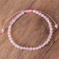 Popular Jewelry 4mm Gemstone Rose Quartz Beads Dainty Bracelet for Women Tibetan Adjustable Natural Stone Braided Bracelet Jewelry Wholesale
