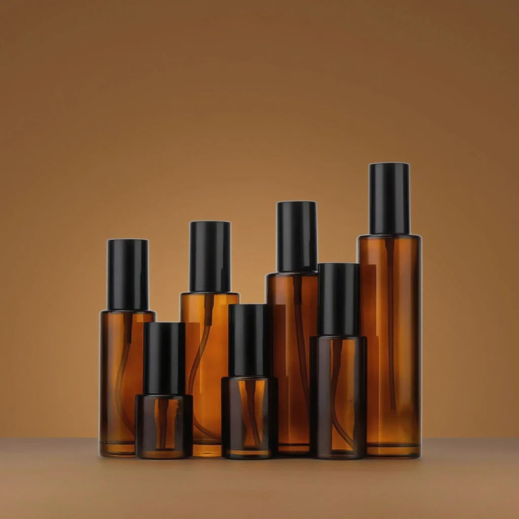 Luxury 50ML Glass Empty Liquid Foundation Cosmetic Packaging Frosted Lotion Squeeze Pump Bottle with Gold Pump for Face Cream
