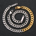 High Polished Custom Stainless Steel Engraved Name Logo Sign Plate Miami Curb Cuban Link Chain Bracelet for Men Women Jewelry