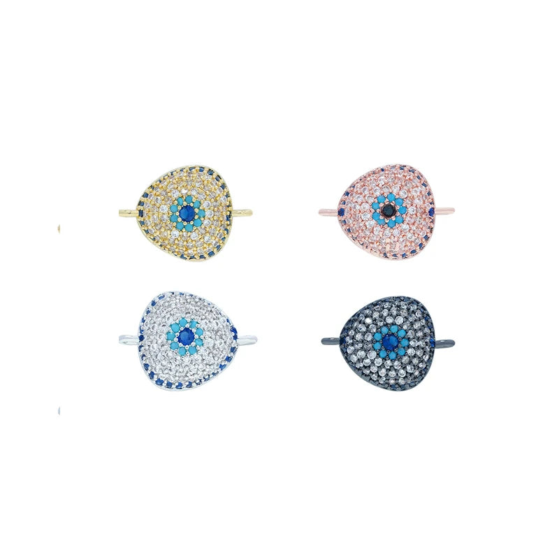 Evil Eye Copper Micro-set Colorful Diamond Charm Diy Full Zircon Bracelet Jewelry Accessories for Bracelet Making
