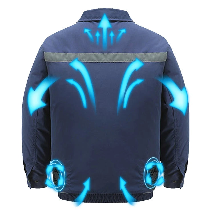 In Stock Wholesale Summer Working Jacket Suits Air Conditioned Jacket Clothing 3 Wind Levels Mini Fan Cooling Jacket