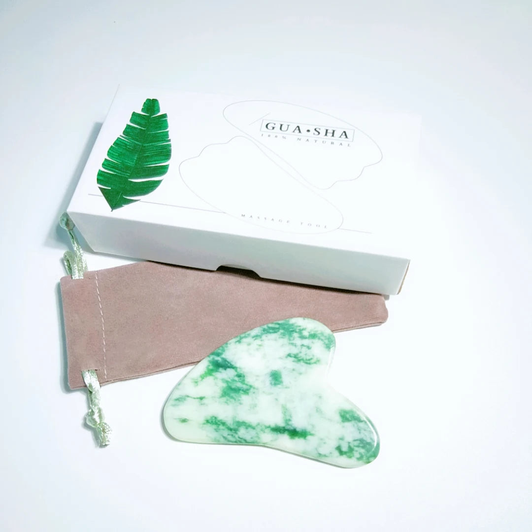 HZ Natural Stone Body Facial Guasha Board for Back Scraping Massager Xiuyan Jade Gua Sha Plate