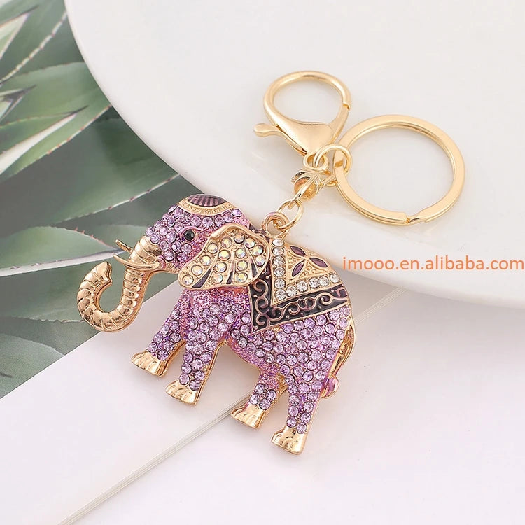 Factory Price Keychain Elephant Shape Order Factory Diamond Customize Metal Key Ring Car Bag Phone Accessories Key Chain