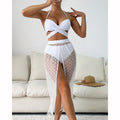 2023 New Swimwear Women's Fashion Three Piece Bikini Long Dress Mesh Beach Swimwear