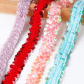 Wholesale 20mm 3-Row Sequin Ribbon 18 Colors DIY Wedding Dress Decoration with 3D Loose Rhinestones Sew-on Plastic Material
